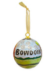 Decorative ornament with 'Bowdoin' text on a white background