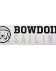 Rectangular white decal with black, white, and grey polar bear medallion next to BOWDOIN in black logotype over SAILING in grey sans-serif type.