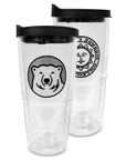 24 oz. tervis tumblers with lids with bear and seal patches.