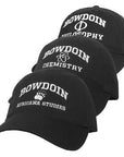Three Bowdoin academic hats: Africana Studies, Chemistry, Philosophy