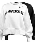 White and black sweatshirts with 'Bowdoin' text and Nike logo on a white background