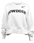 White sweatshirt with 'Bowdoin' text and Nike logo on a white background