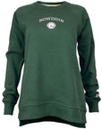 Green sweatshirt with 'Bowdoin' text and logo on a white background
