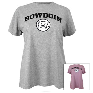 Two colors of women's Bowdoin & medallion tee from Champion