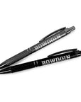 Gunmetal grey and black Rockwell pens.