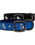 Blue and black buckled dog collars