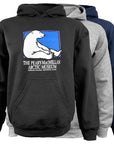 3 colors of Arctic Museum hooded sweatshirts.