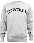 Gray sweatshirt with 'Bowdoin' text on a white background