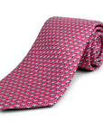Pink silk tie with an all-over imprint of the Hyde Plaza polar bear.