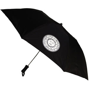 Black umbrella with Bowdoin seal imprint.
