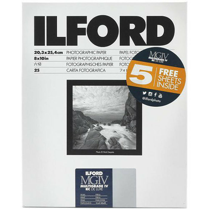 Ilford Multigrade IV RC DeLuxe Paper (Pearl, 8 x 10", 30 Sheets)