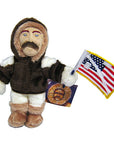 Robert Peary plush doll with patched American flag accessory.