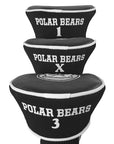 Detail of club tops showing imprints of POLAR BEARS 1, X, and 3