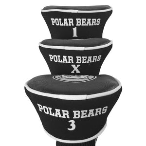 Detail of club tops showing imprints of POLAR BEARS 1, X, and 3