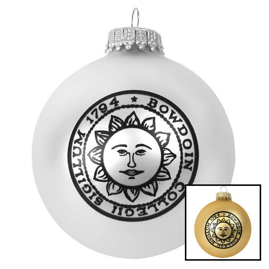 Bowdoin Seal Glass Ball Ornament