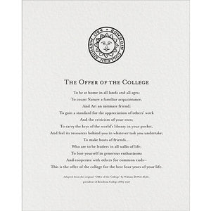 The Offer of the College printed on fine white paper.