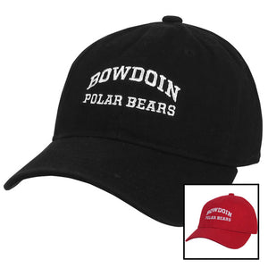 2 colors of Bowdoin Polar Bears children's hats.