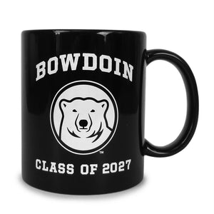Bowdoin Class of 2027 mug with mascot medallion.