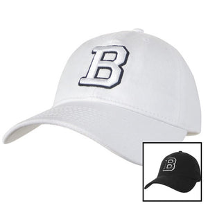 2 colors of relaxed ball cap with B