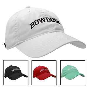 Montage of 4 different women's Bowdoin baseball hats.