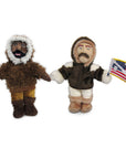 Matthew Henson and Robert Peary plush dolls.