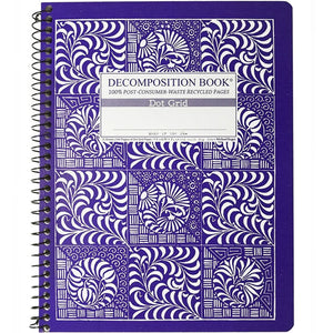 Coilbound Decomposition Book with cover image of purple botanical designs.