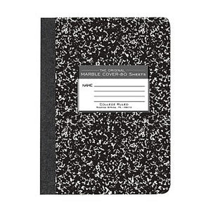 Black marble composition book.