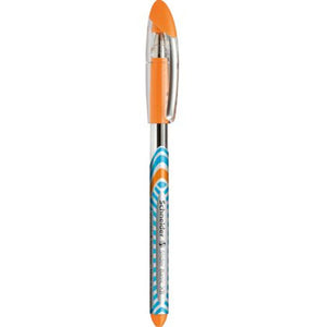 Orange ballpoint pen with cap.