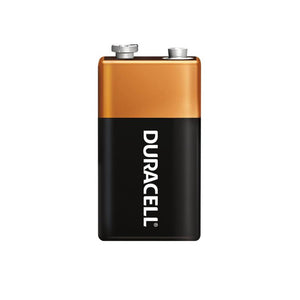 Duracell 9-volt battery.