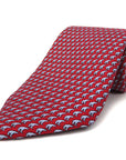 Red silk tie with an all-over imprint of the Hyde Plaza polar bear.