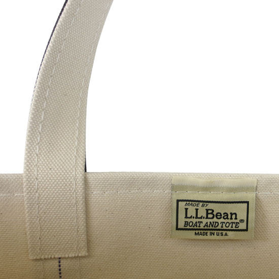 L.L.Bean Boat & Tote Zip Top Cotton Canvas Bag in Red Trim