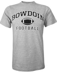 Heather gray short sleeved T-shirt with BOWDOIN arched over a football with the word FOOTBALL underneath.