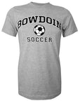 Heather gray short sleeved T-shirt with BOWDOIN arched over a soccer ball and the word SOCCER underneath.