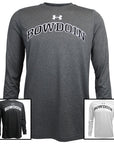 Montage of 3 colors of long-sleeved Bowdoin UA tees.