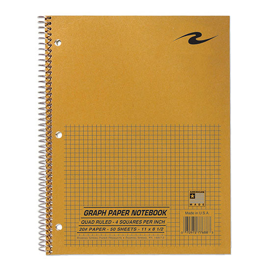 Graph Paper Notebook with brown craft cover.