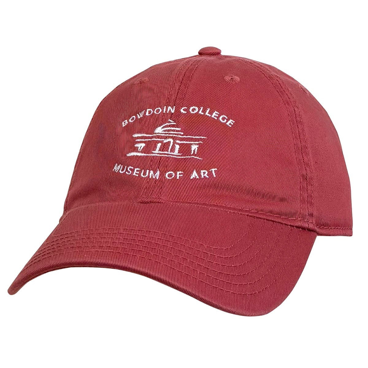 Light red cap with 'Bowdoin College Museum of Art' logo on a white background