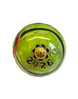 Bottom view of decorative ball ornament with '2026' and floral design on a white background