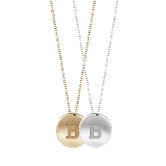 Gold and silver petite B necklaces