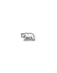 Silver and white enamel polar bear lapel pin.