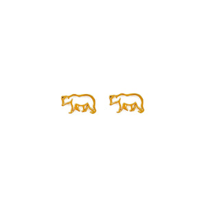 Pair of gold-plated polar bear earrings.