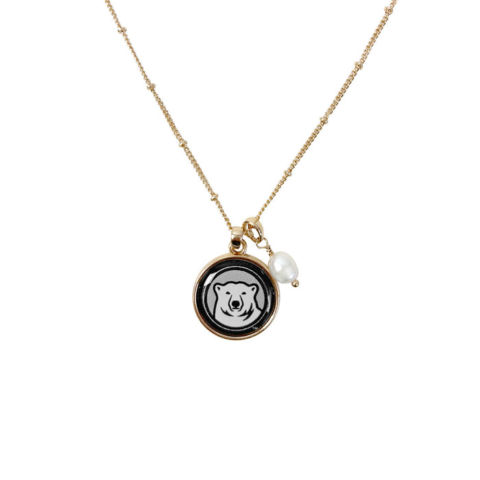 Olivia Necklace with Medallion and Pearl