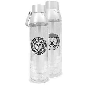 Tervis water bottles with seal and mascot medallion patches.