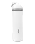 White water bottle with gray cap and BOWDOIN branding on a white background