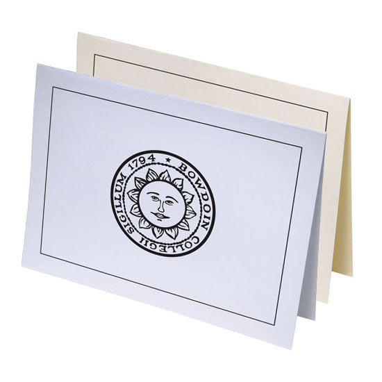 White and ivory Bowdoin seal cards