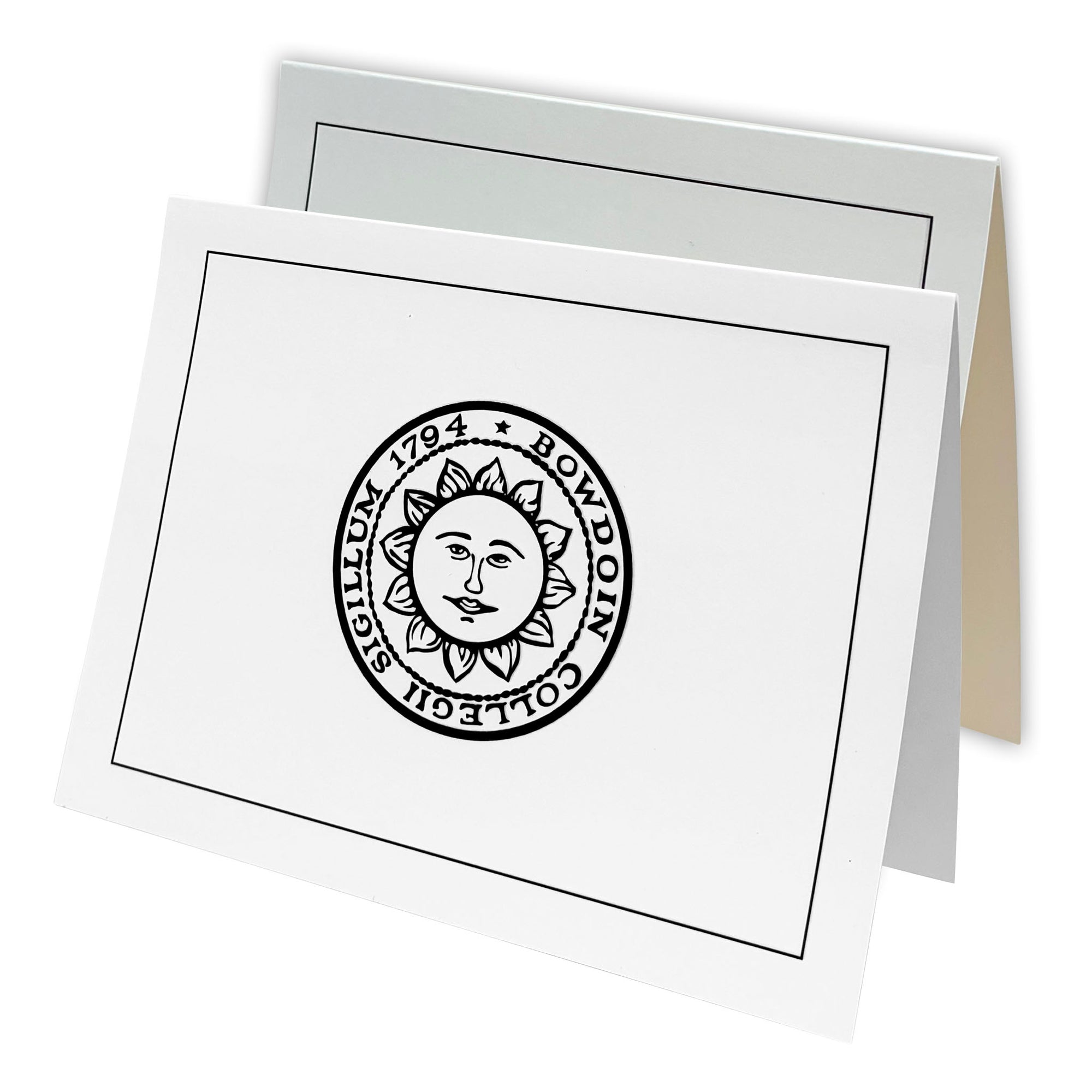 Two Bowdoin seal note cards