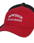 Children's hats in red and black.
