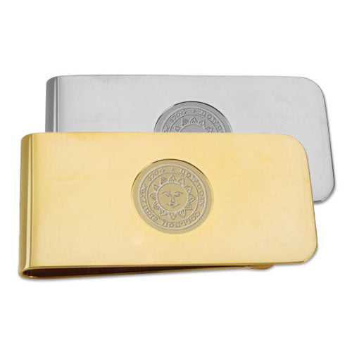 Gold and silver Bowdoin seal money clips