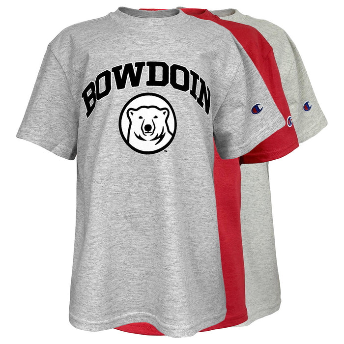 Youth Tee with Bowdoin & Mascot Medallion from Champion