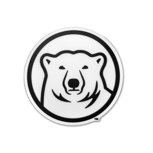 Mascot medallion sticker in simple black and white.