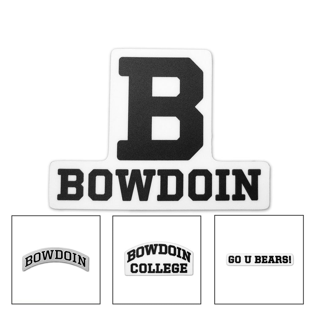 4 Variants of Bowdoin text sticker.